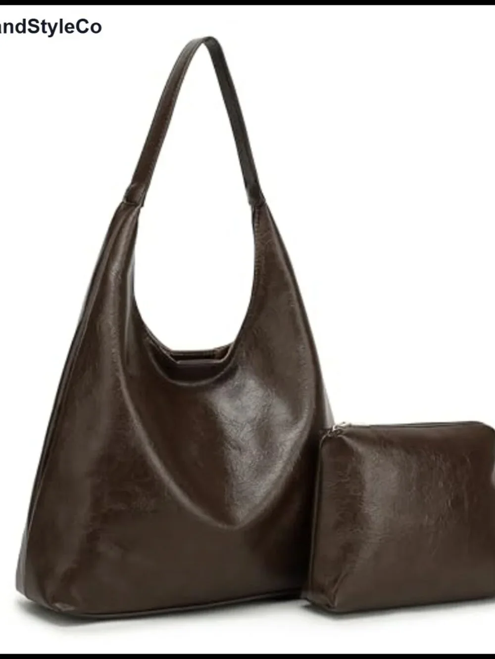 Slouchy Hobo Shoulder Bag PU Faux Leather Everyday Purse